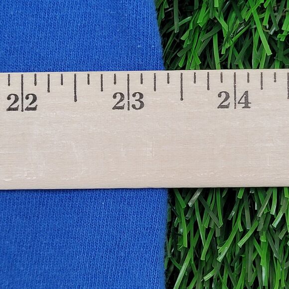 Vintage 90s Fruit-of-The-Loom Shirt XL 23x27 Blue Slogan - Picture 4 of 16